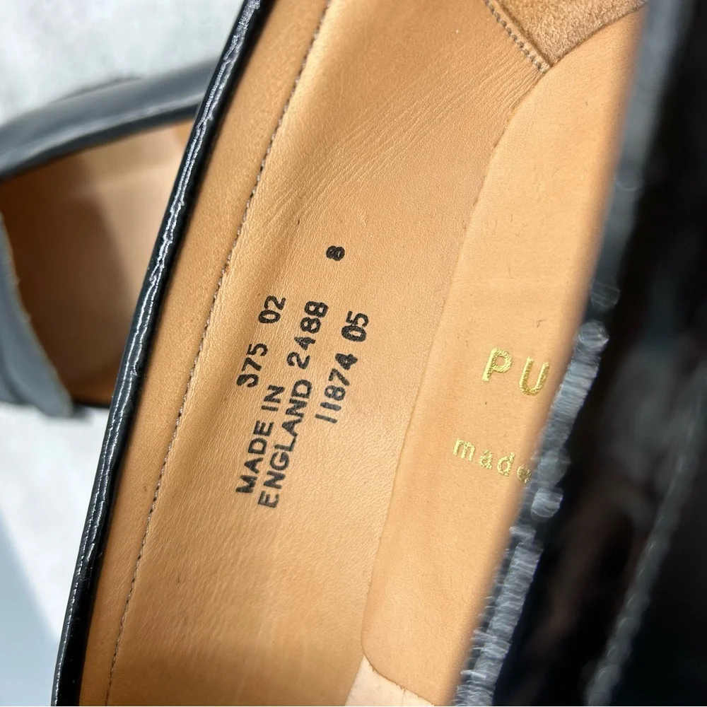 Women’s Black Leather Loafers, Size 8, Purified Brand, Penny loafer, 90s England - Picture 8 of 10